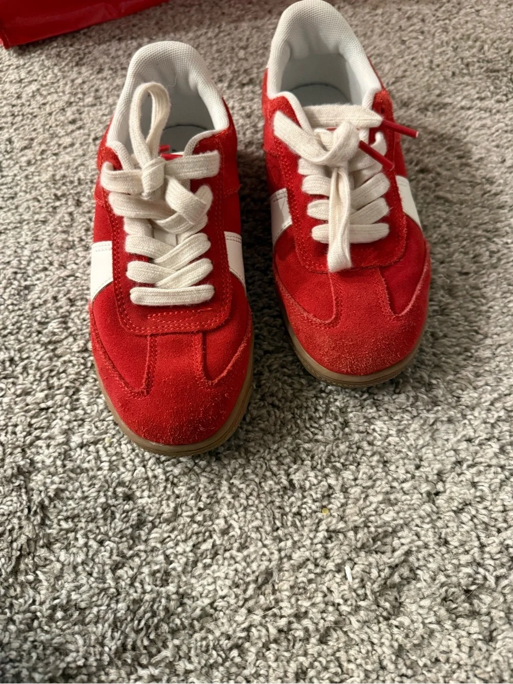 Bundle 3 for $15 Zara Kids Red Suede Sneakers with White Accents